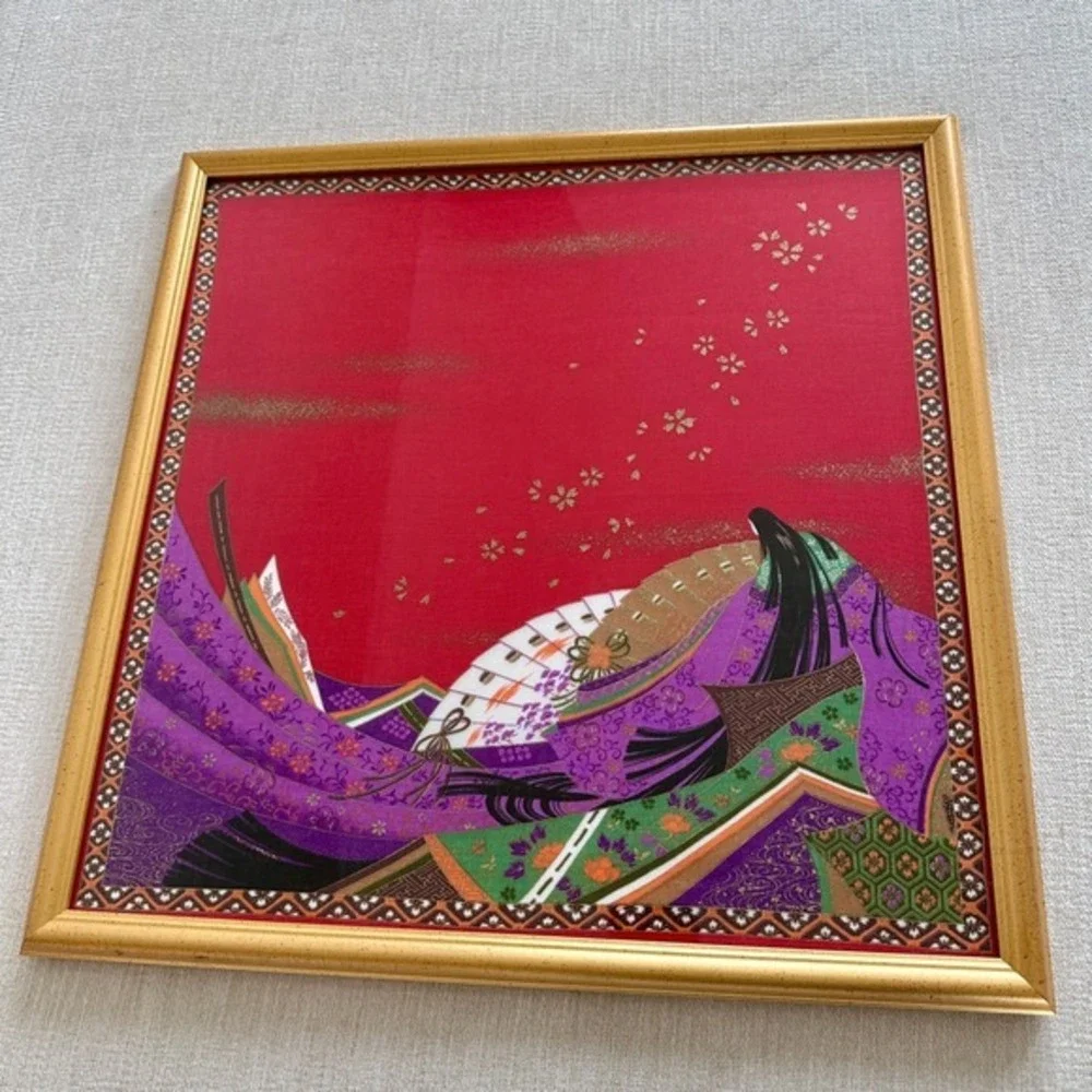 Japanese Art Print, Framed Scarf - Picture 1 of 5